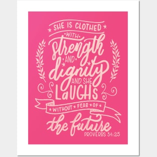 Strengh & Dignity - Proverbs 31 25 women faith christian Posters and Art